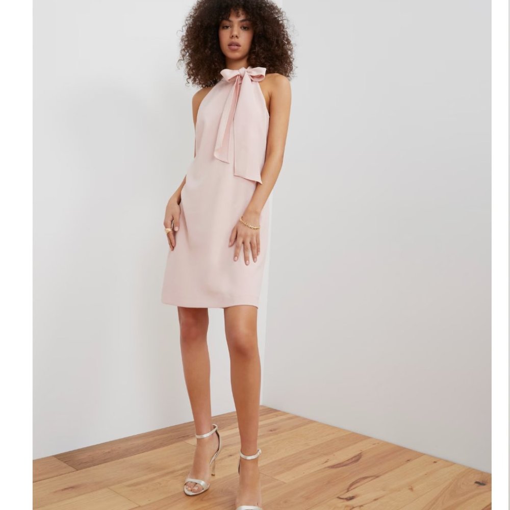 NWT Vince Camuto Blush Bow-Neck Sleeveless Mini Dress
